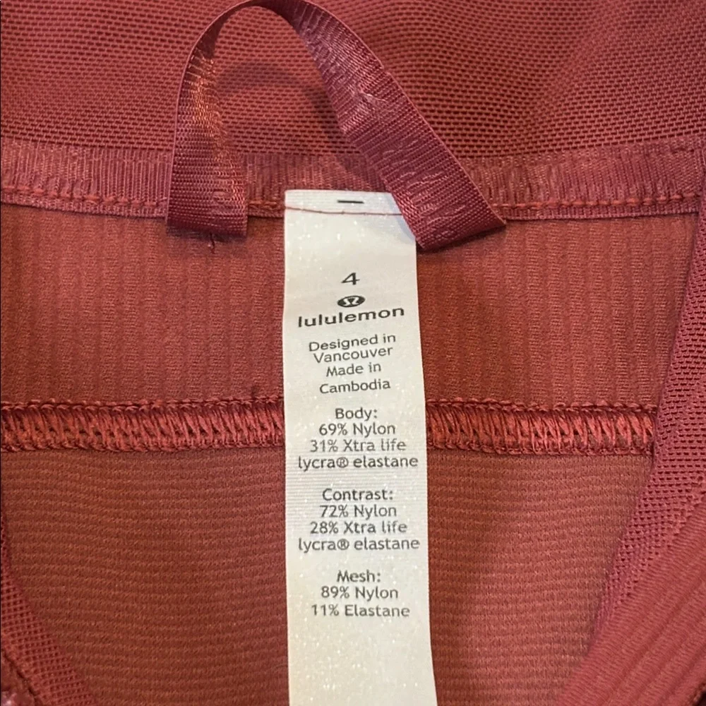 Lululemon Take It In Stride 1/2 Zip in Chianti